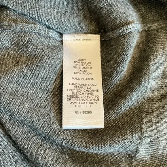 Express Sweater Gray Black Lace Trim 3/4 Sleeve Size XS - Picture 12 of 12